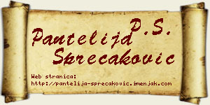 Pantelija Sprečaković vizit kartica